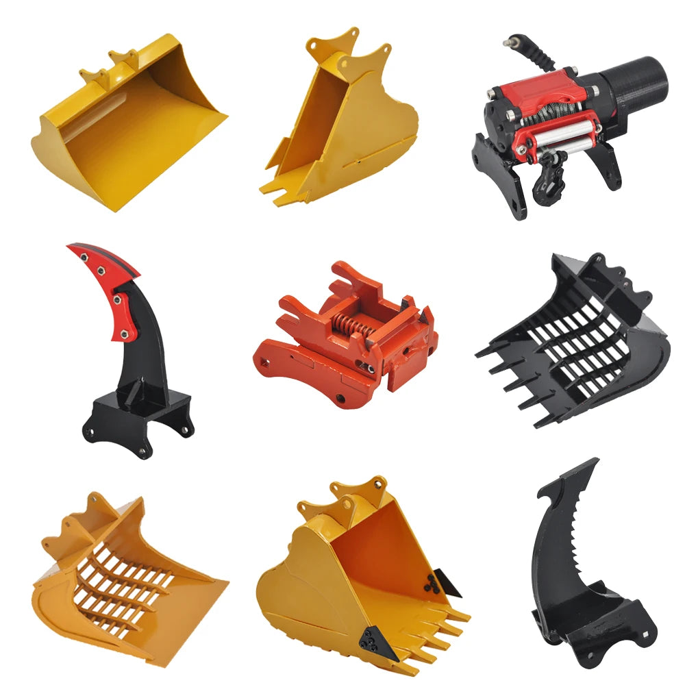 Upgrade Huina Full Metal Excavator Bucket Ripper Winch Fork Lift Kit For Huina 550/580/592/593/594 R