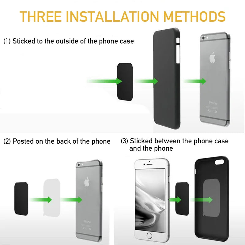 Not Magnetic Metal Plate For Car Phone Holder Universal Iron Sheet Disk Sticker Mount close-up view