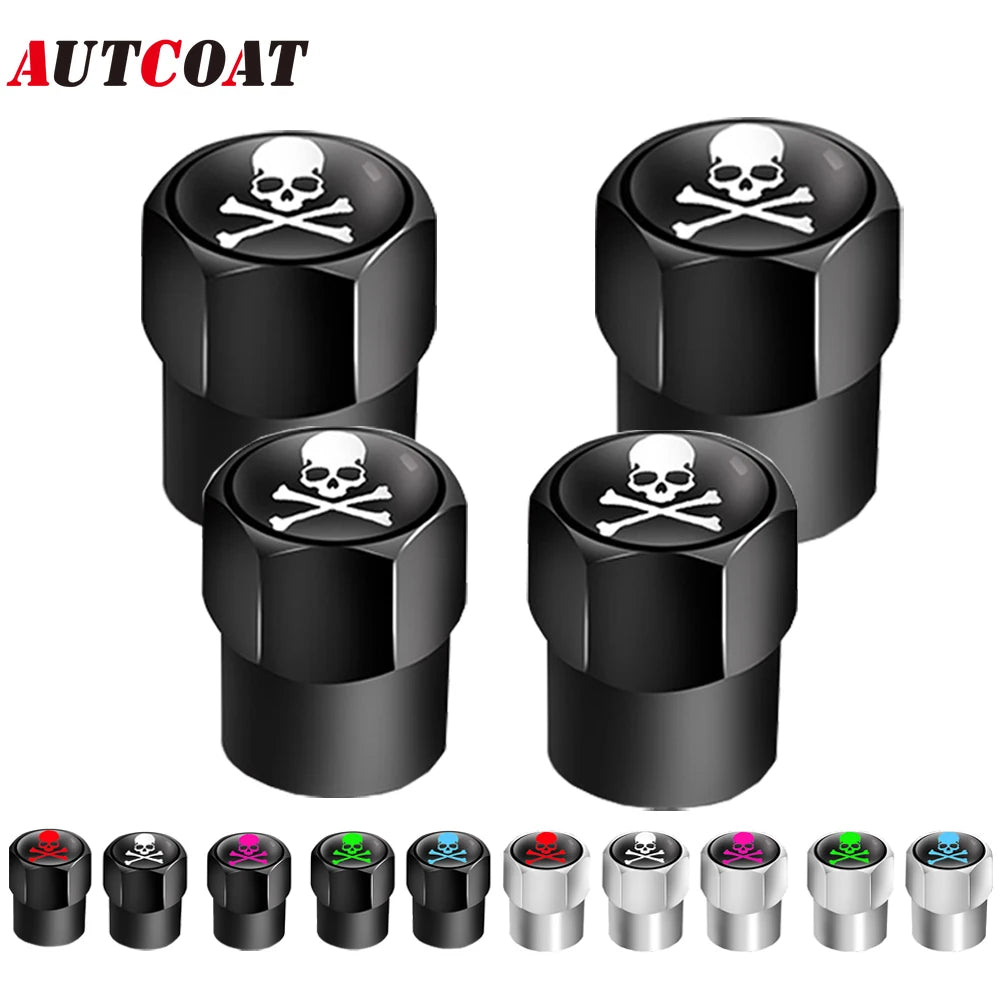 Aluminum Valve Stem Caps 4-Pack | Dust Covers for Car, Truck, Bike, Motorcycle