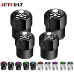 Aluminum Valve Stem Caps 4-Pack | Dust Covers for Car, Truck, Bike, Motorcycle
