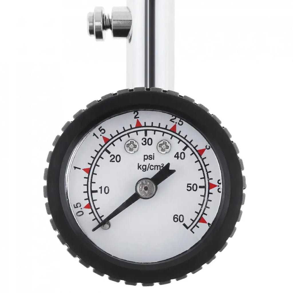 Accurate Auto Tire Pressure Gauge 0-60 PSI | Dial Meter with Bleed Valve detail view