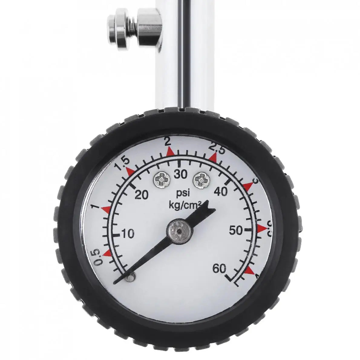 Accurate Auto Tire Pressure Gauge 0-60 PSI | Dial Meter with Bleed Valve detail view