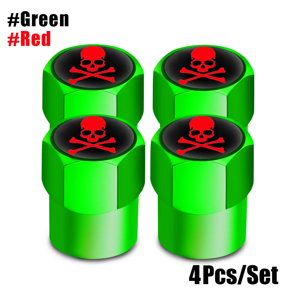 Aluminum Valve Stem Caps 4-Pack | Dust Covers for Car, Truck, Bike, Motorcycle additional angle