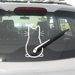 Funny Puppy Dog Decal for Car Rear Windshield Wiper | Die-Cut Vinyl Sticker close-up view