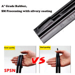 2Pcs 14"-26" Auto Hybrid 3-Section Wiper Blade Rubber Refills | Front Windshield 8.5mm close-up view