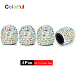 4Pcs Crystal Rhinestone Car Tire Valve Caps | Sparkly Dustproof Bling Tire Stem Cover alternate view