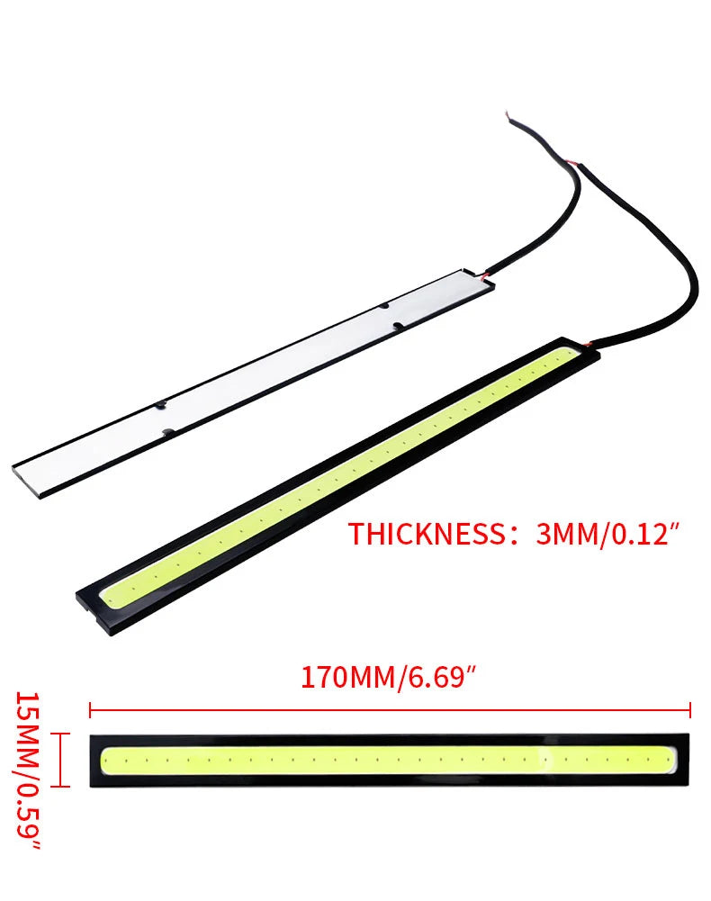 4x Universal Vehicle Led Strip 17CM COB Car Led Strip For Auto DRL Daytime Running Light External Waterproof Styling 12V Led Bar