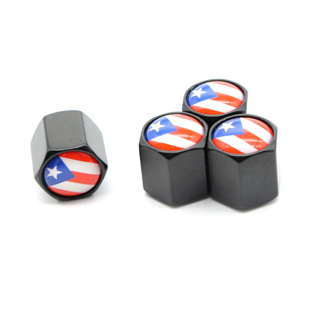 DSYCAR 4Pcs/Set Zinc Alloy Puerto Rico Flag Tire Valve Stem Caps | Car Tire Stem Air alternate view
