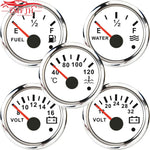 52mm 2 Inch Marine Boat Gauge Set | Oil Pressure Water Level Fuel Temperature Voltmeter