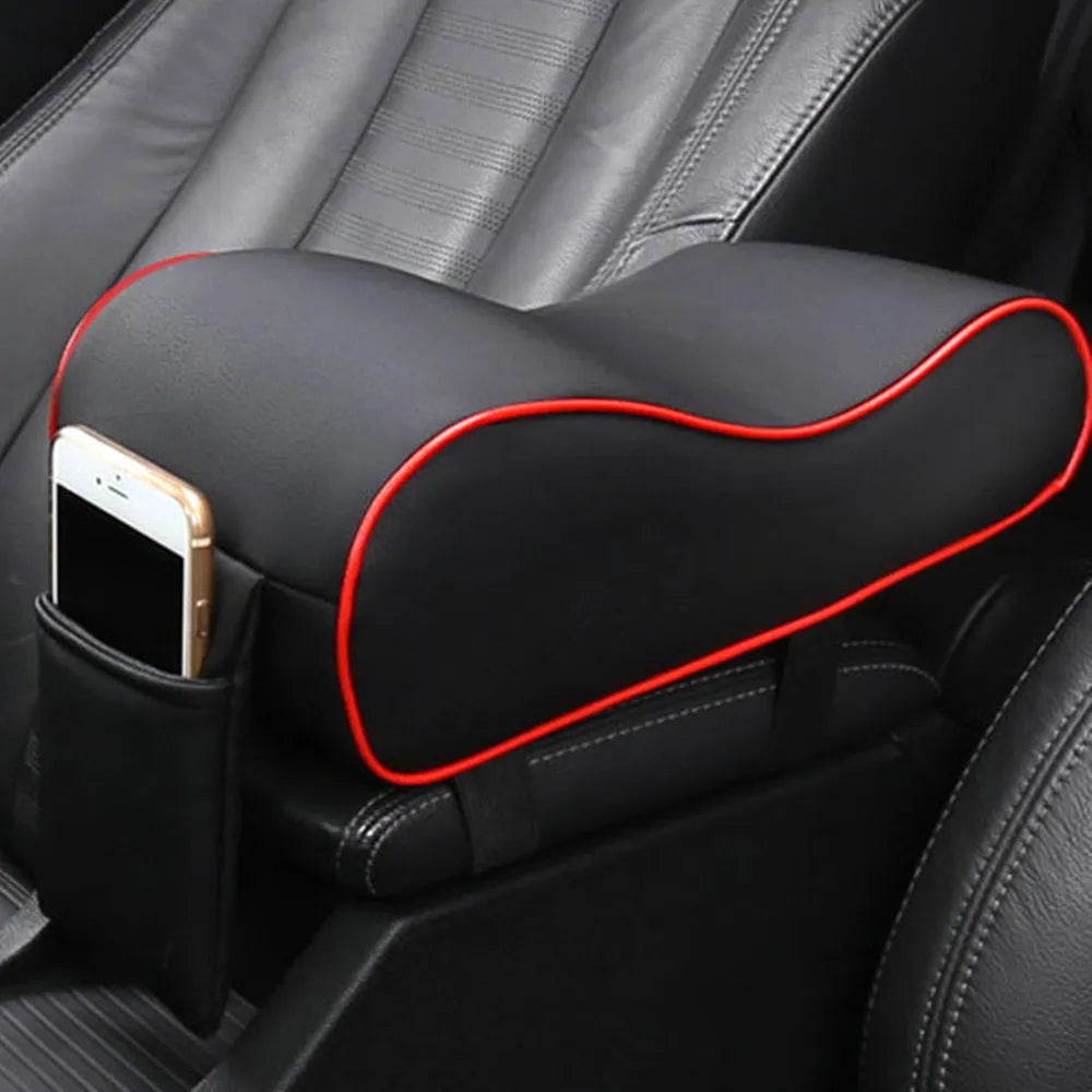 Ergonomic Soft Artificial Leather Car Armrest Pad Automotive Interior Center Console Box Protective Seat Cover with Curve Shape