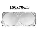 Silver Foldable Windshield Sun Shade Cover close-up view