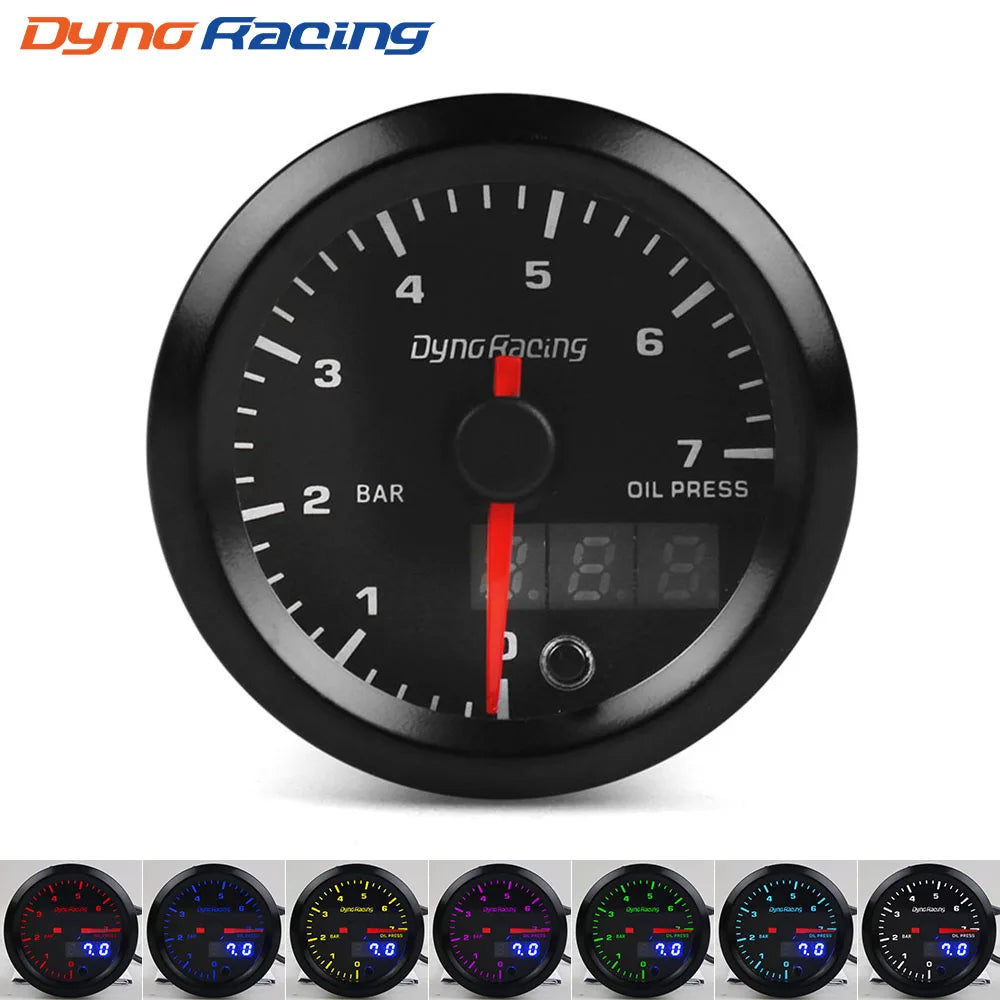 Dynoracing 2 Inch 52mm 7 Color LED Dual Display Car Gauge Set | Boost Water Oil Temp alternate view