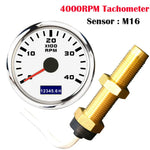 52mm Marine Diesel Tachometer | Waterproof LCD Tach Hour Meter for Boat Engine alternate view
