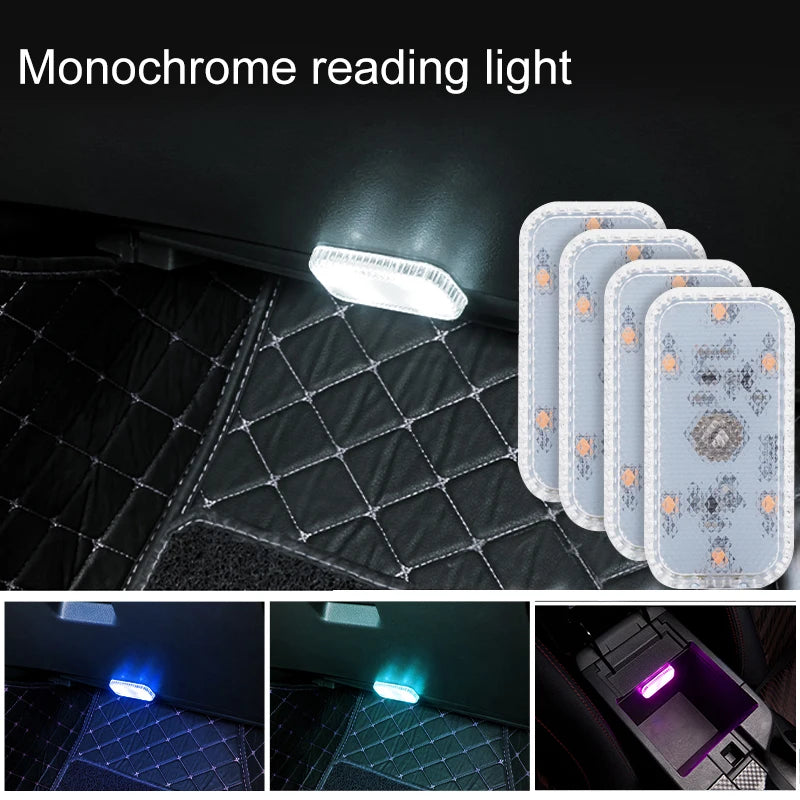 LED Touch Light Mini Wireless Car Interior Lighting Auto Roof Ceiling Reading Lamp additional angle