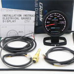 62mm 7-Color LCD Digital Gauge | Multi-Function Turbo Boost Oil Pressure Water Temp additional angle