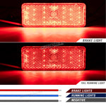 Universal 24LED Red Tail Brake Light | 12V Motorcycle Stop Fog Lamp for Truck ATV UTV alternate view