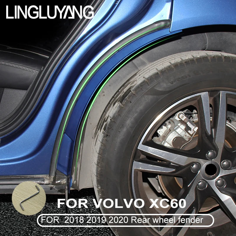 Volvo XC60 Mud Flaps (2018–2024) | Rear Wheel Fender Splash Guards with Blue Accent detail view