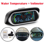 2 In 1 LCD Digital Car Truck Water Temp Gauge with 1/8 NPT Sensor and Voltmeter | 12V 24 detail view