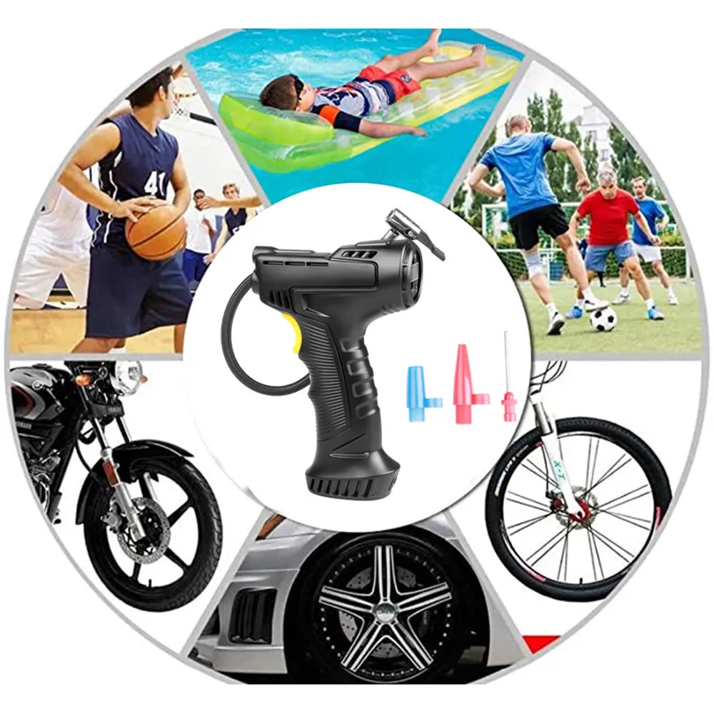 120W Wireless Digital Tire Inflator | Portable Air Compressor for Car and Motorcycle lifestyle view