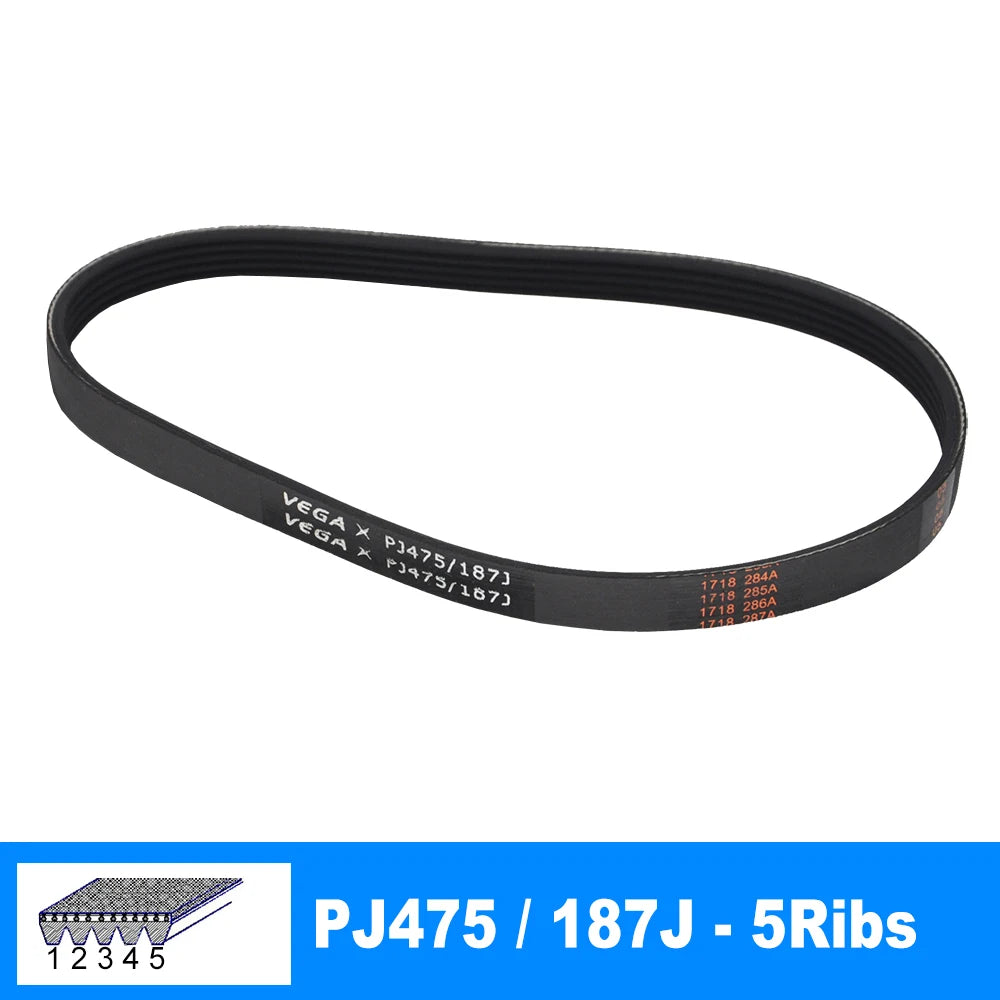 VEGA V-Belt PJ475 187J 3/4/5/6/7 Ribs For DIY Model Motor Belt Parts close-up view