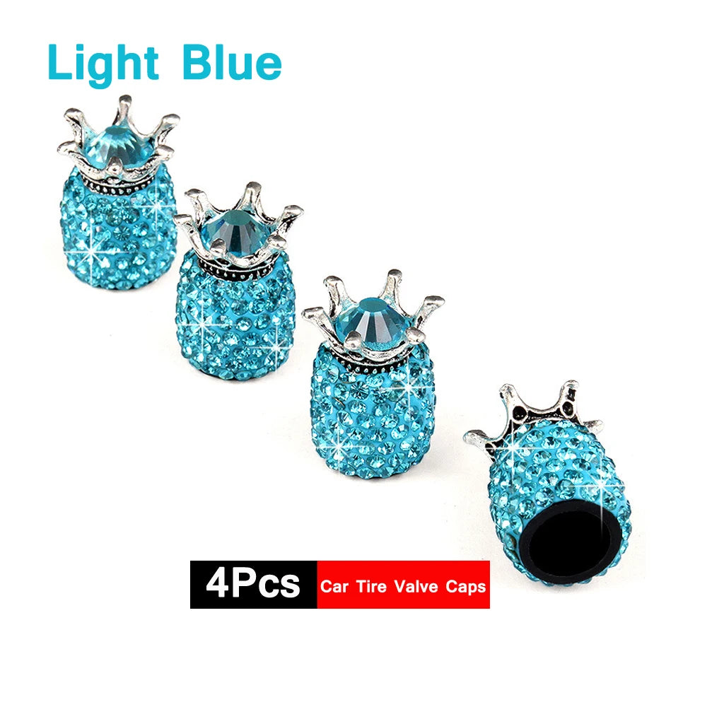 4Pcs Crystal Rhinestone Car Tire Valve Caps | Sparkly Dustproof Bling Tire Stem Cov additional angle