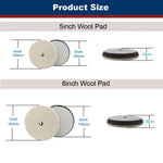 CDWTS 3/4/5/6 Inch Japan Wool Polish Pad for DA RO Car Polisher | Cutting Pad for C additional angle