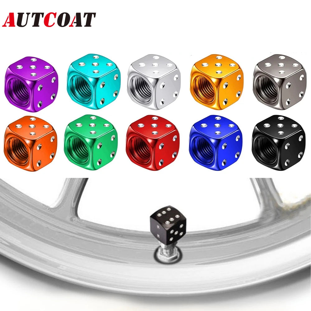 AUTCOAT 4Pcs Aluminum Alloy Tire Valve Stem Dust Caps | Set of 4 for Car Truck Motorcycle Bike