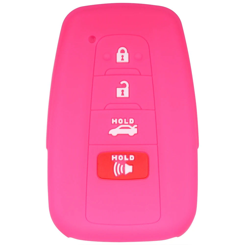 Suitable for Toyota Rav4 Corolla Camry Highlander Prius Car Key Case Silicone Key Fob Cover Remote Control Alarm Key Protector