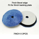 HUTU 3-7 inch Microfiber Polishing Pads for DA/RO Car Polisher | Car Body Polish Kit close-up view