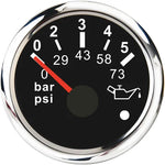 52mm 2 Inch Marine Boat Gauge Set | Oil Pressure Water Level Fuel Temperature Voltmete close-up view