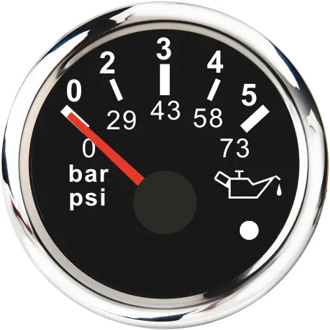 52mm 2 Inch Marine Boat Gauge Set | Oil Pressure Water Level Fuel Temperature Voltmete close-up view