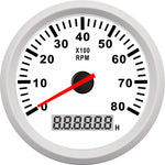85mm Auto Tachometer 8000 RPM Gauge | Red Backlight for Car Truck Boat Motor detail view