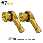 DSYCAR 2Pcs 90 Degree CNC Motorcycle Tire Valve Stems | Universal Leak-Proof Aluminum lifestyle view