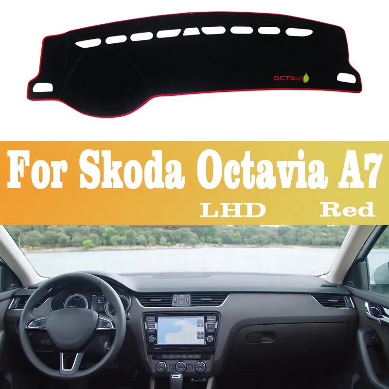Car Dashboard Cover Mat for Skoda Octavia A7 2015-2019 | Anti-UV Sun Shade Pad close-up view