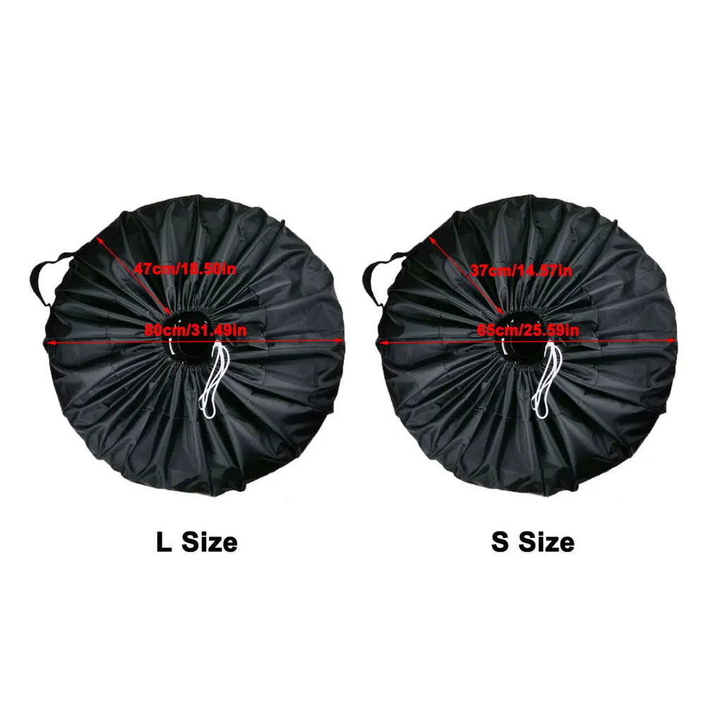 Spare Tire Cover Storage Bag Set | 4-Pack Polyester Car Wheel Protection Covers close-up view