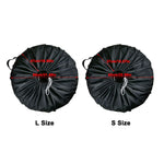 Spare Tire Cover Storage Bag Set | 4-Pack Polyester Car Wheel Protection Covers close-up view