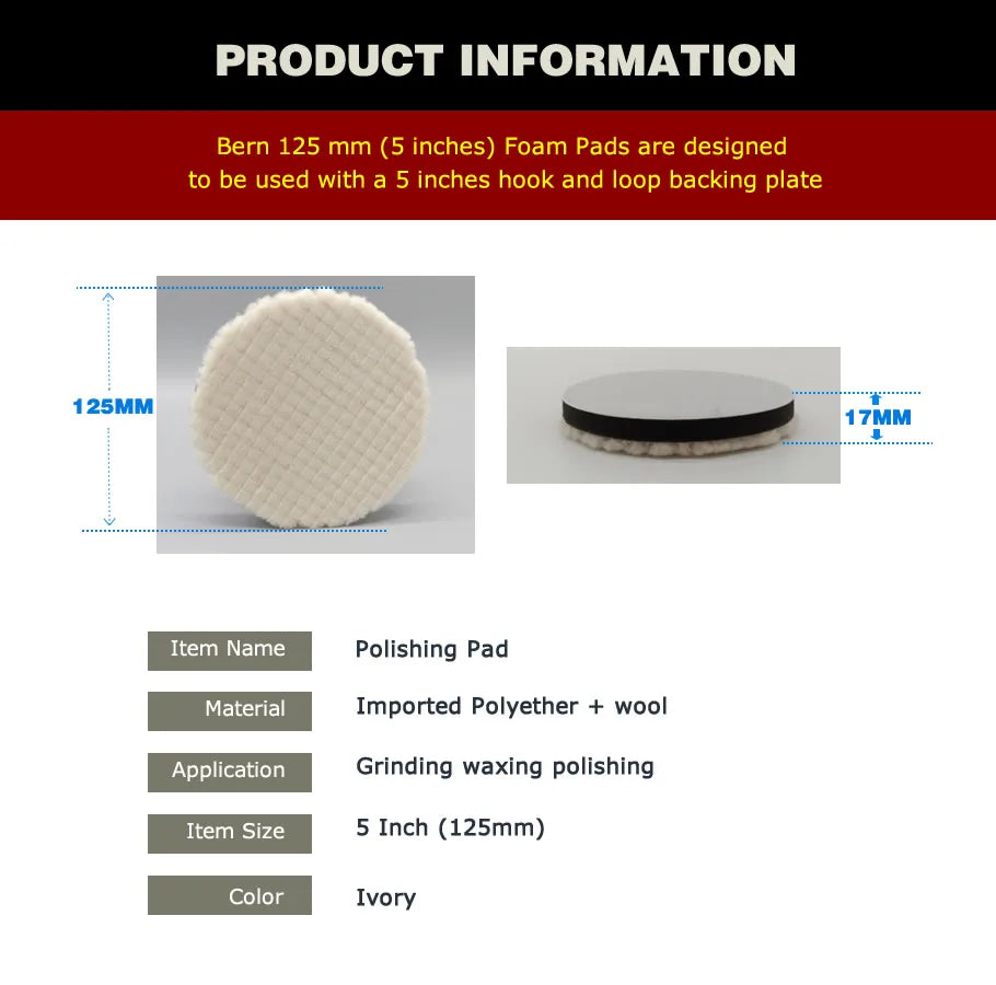 HUTU 5 Inch Wool Polishing Pad | Car Body Polishing Wool Wheel for Polisher lifestyle view
