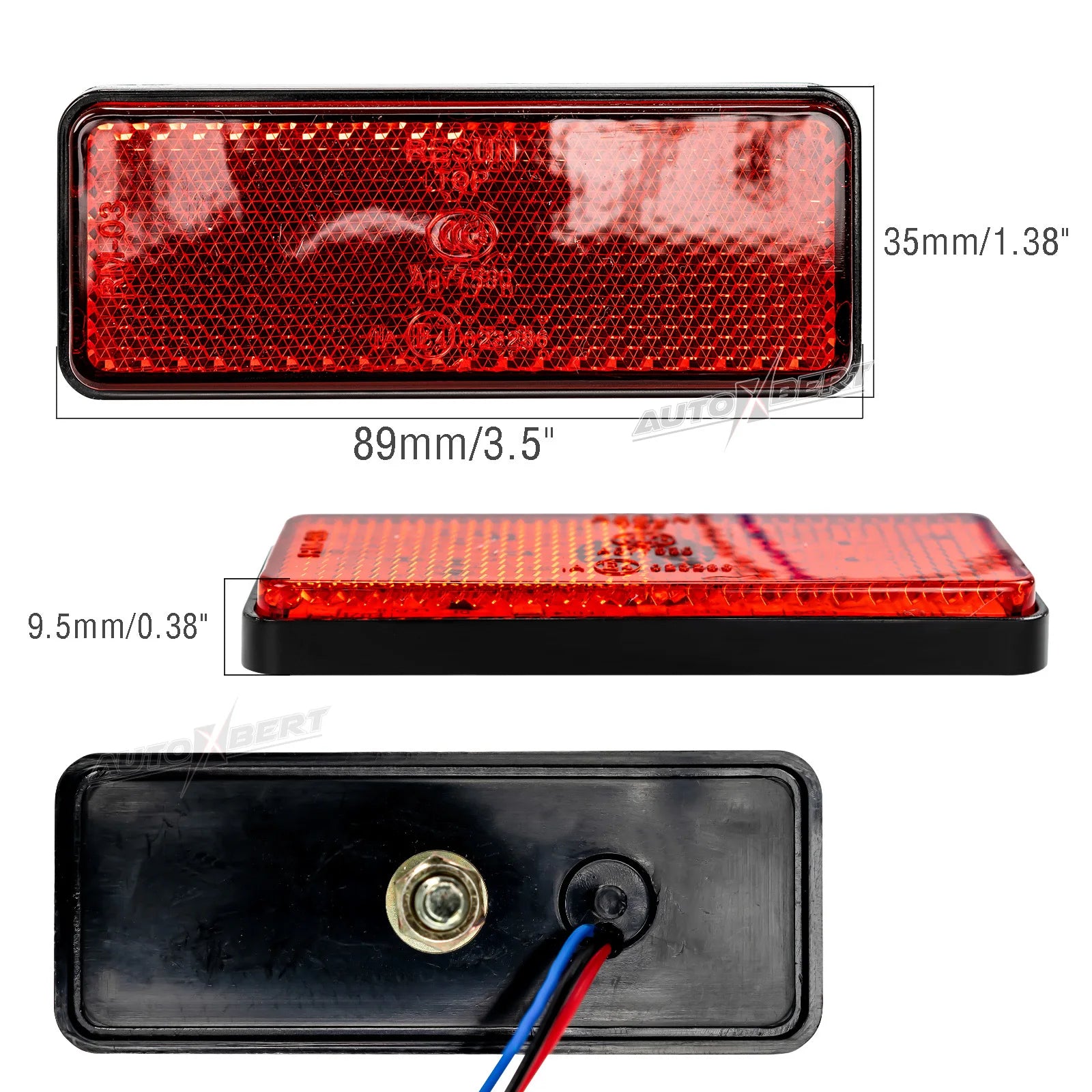 Universal 24LED Red Tail Brake Light | 12V Motorcycle Stop Fog Lamp for Truck ATV UTV detail view