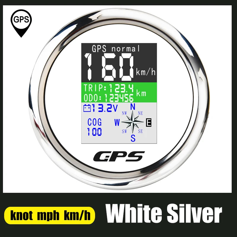 85mm GPS Speedometer with Antenna | Waterproof TFT Display for Boat Car Yacht close-up view