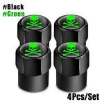 Aluminum Valve Stem Caps 4-Pack | Dust Covers for Car, Truck, Bike, Motorcycle close-up view