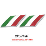 DSYCAR 2Pcs/Pair Car 3D Metal Italy Flag Emblem Badge Decals Sticker Car Exterior Access detail view