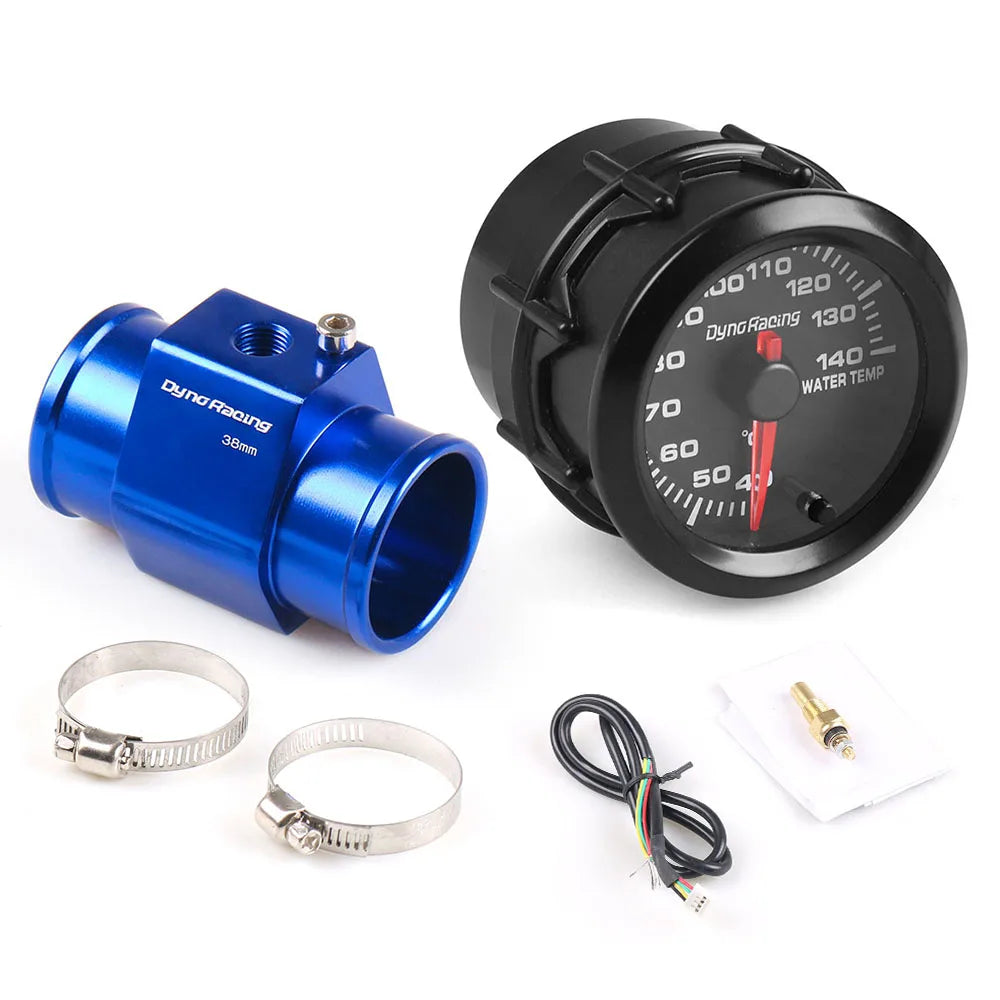 Dynoracing 2'' 52mm 7 Color LED Water Temperature Gauge | 40-140 Celsius with Sensor Ada detail view