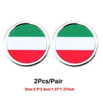 DSYCAR 2Pcs/Pair Car 3D Metal Italy Flag Emblem Badge Decals Sticker Car Exterior Acce close-up view