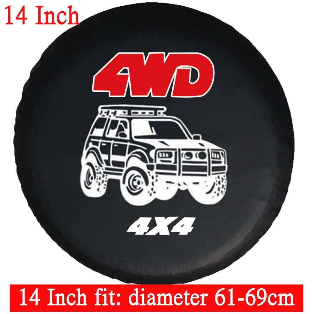 Auto Car Spare Wheel Cover | PVC Tire Protector for 14 15 16 Inch SUV close-up view