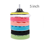 8-Piece Car Polishing Pad Kit | 3/5/7 Inch Sponge Buffing Discs for Auto Waxing and Po close-up view