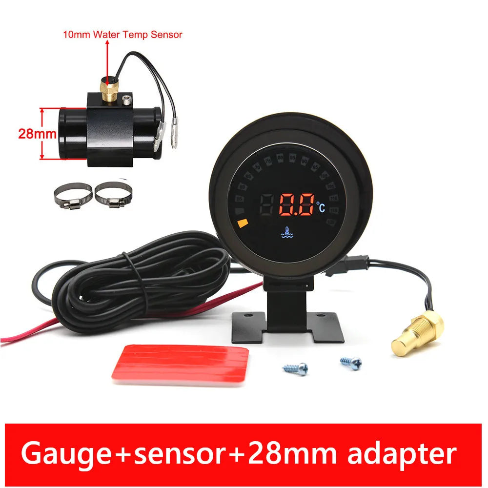 12V/24V LCD Digital Water Temp Gauge with Sensor and Adapter Joint | Car Modification lifestyle view
