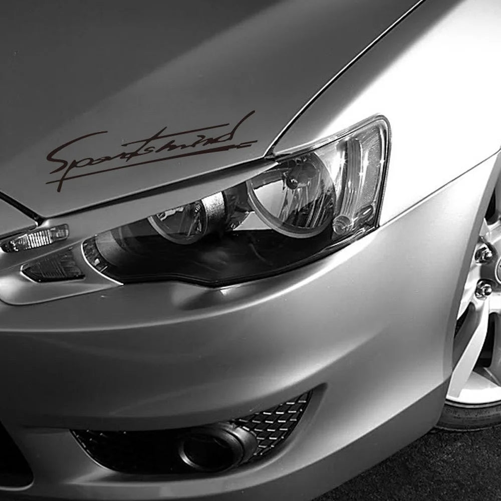 DSYCAR Car Sticker Sports Mind Body Headlight Personalized Light Eyebrow Decals | A additional angle