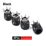 4Pcs Crystal Rhinestone Car Tire Valve Caps | Sparkly Dustproof Bling Tire Stem Covers detail view
