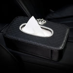 Rhinestone Car Tissue Box Holder Hanging Organizer