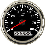 85mm Auto Tachometer 8000 RPM Gauge | Red Backlight for Car Truck Boat Motor close-up view